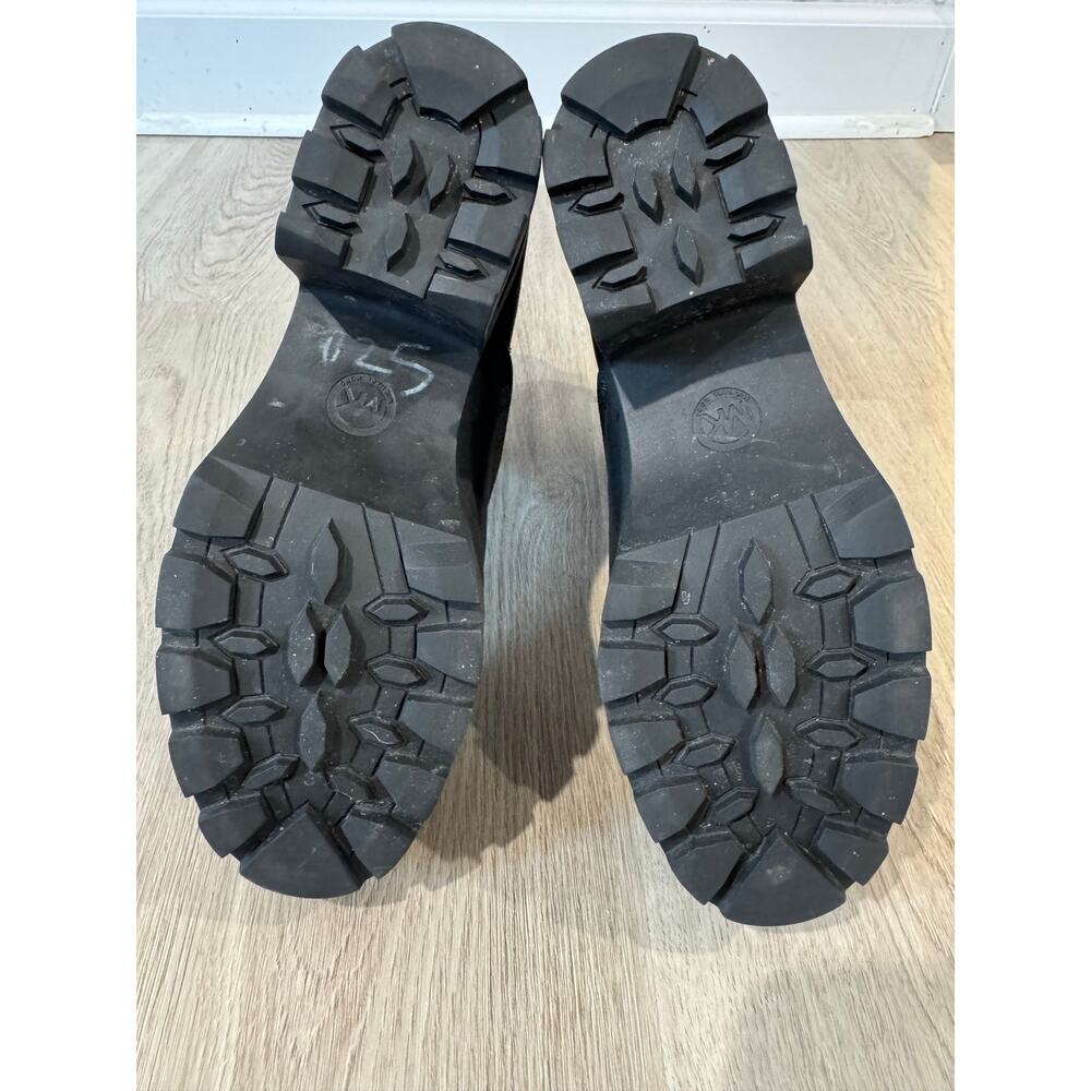 Michael Kors Channing Black Leather Sherpa Platform Boots 7.5 - Picture 3 of 6